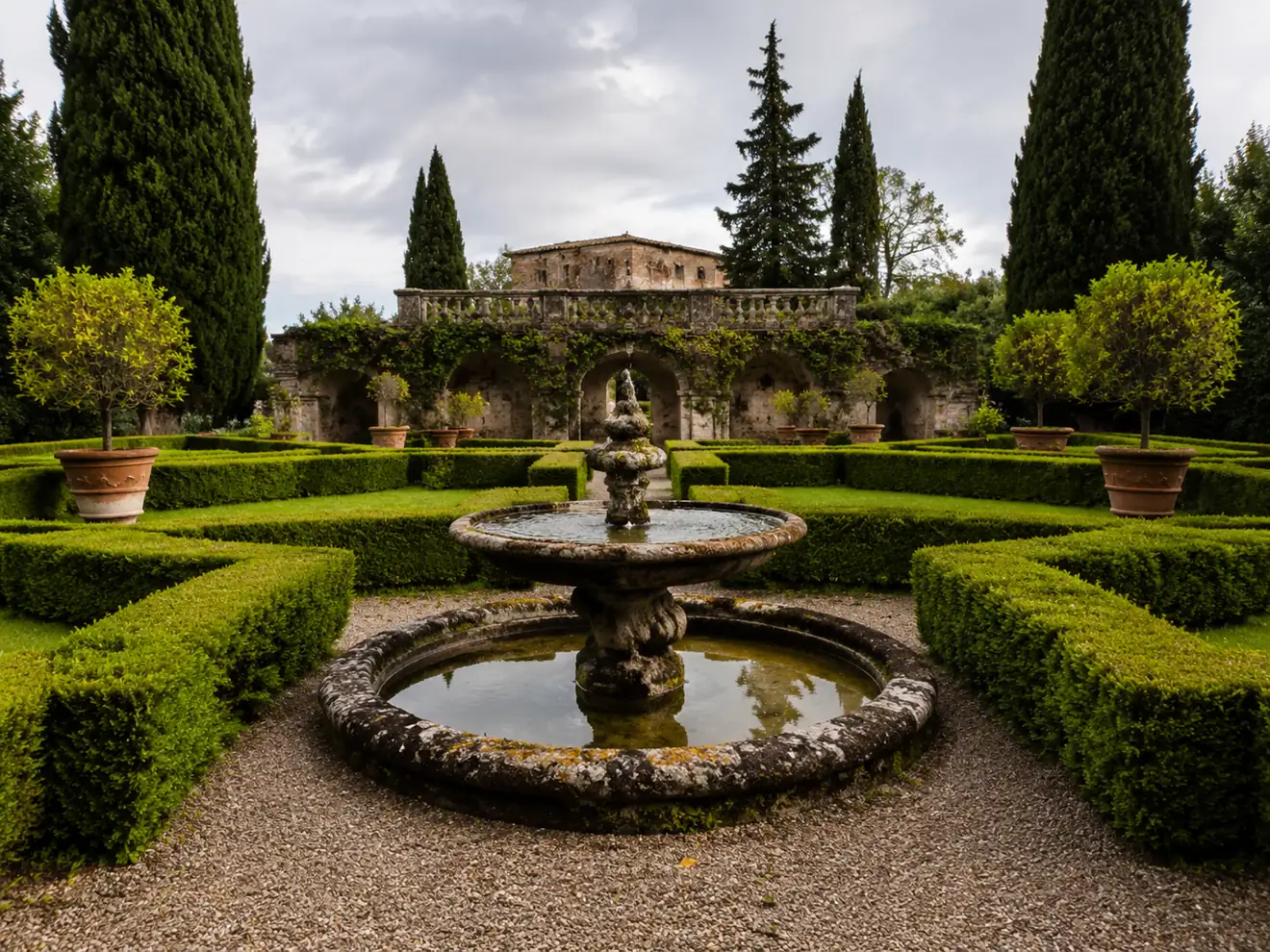 A fountain in the grounds of Villa Borghese, Rome