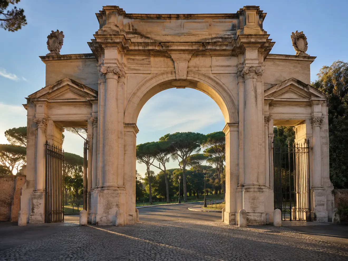 One of the entrances to Villa Borghese, which has no ticket desk