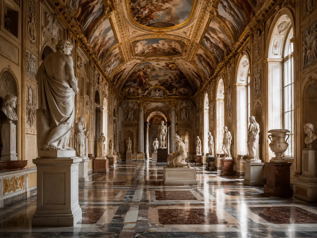 Sculpture in the Galleria Borghese, the ticketed museum inside the park